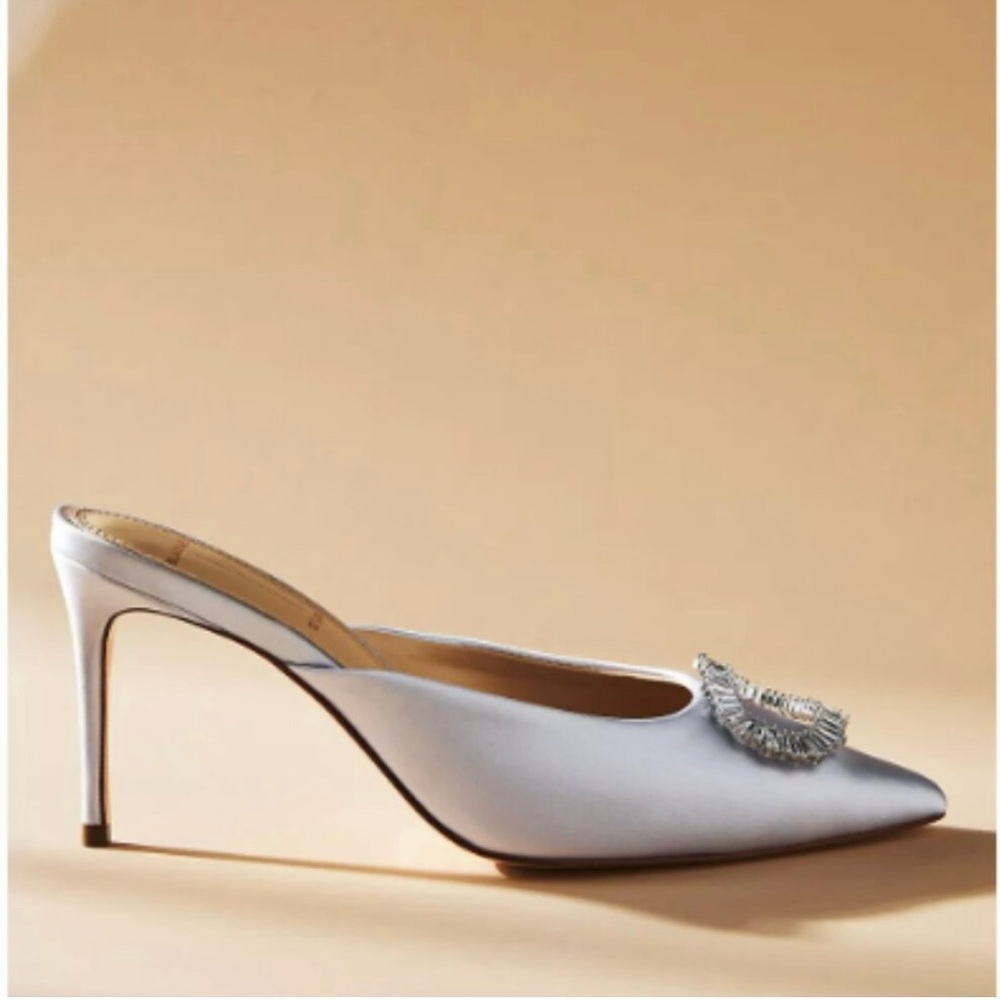 White Satin Heels